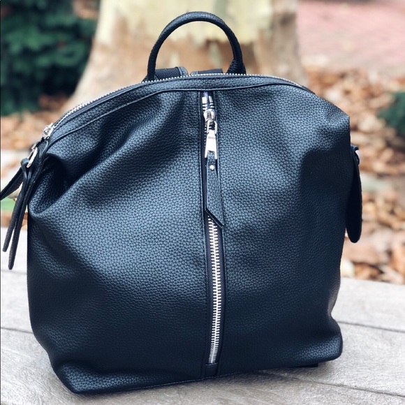 Kenzie Black Vegan Leather Backpack - Picture 3 of 8